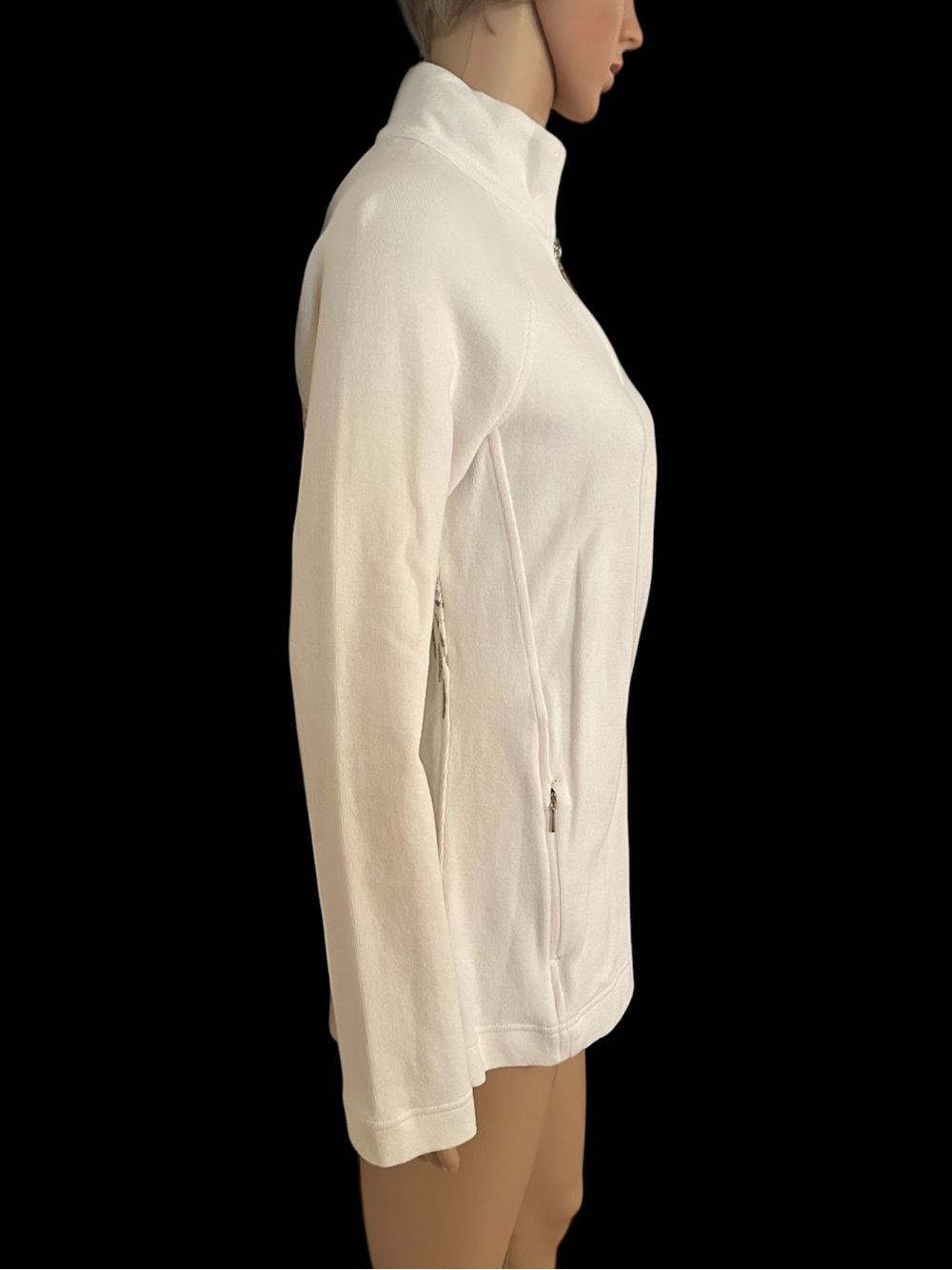 Tommy Bahama Women’s Size Small White Full Zip Long‎ Sleeve Cotton Jacket - Picture 2 of 13